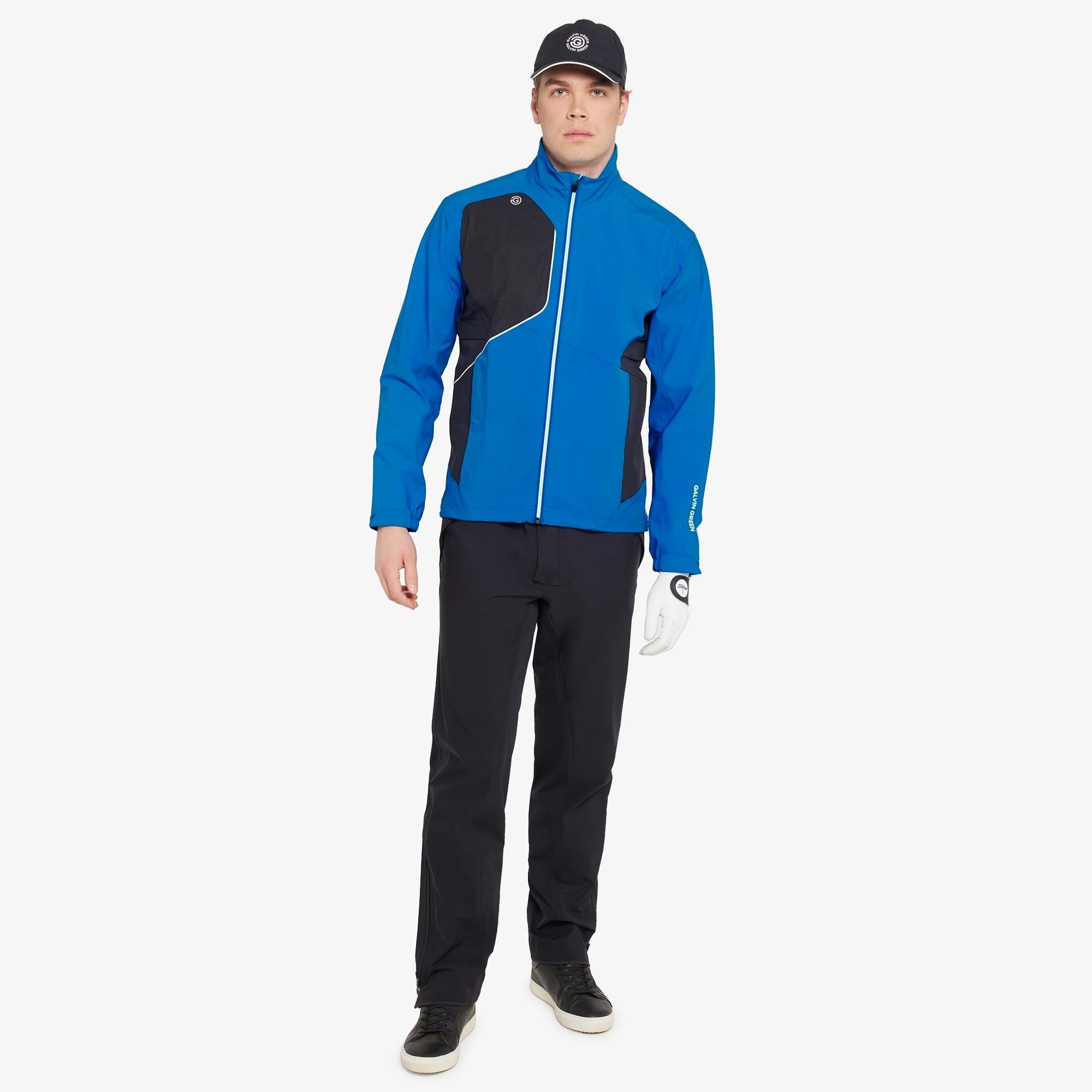 Galvin Green Ames Dryvr Pertex Mens Waterproof Golf Jacket Royal Blue/Black